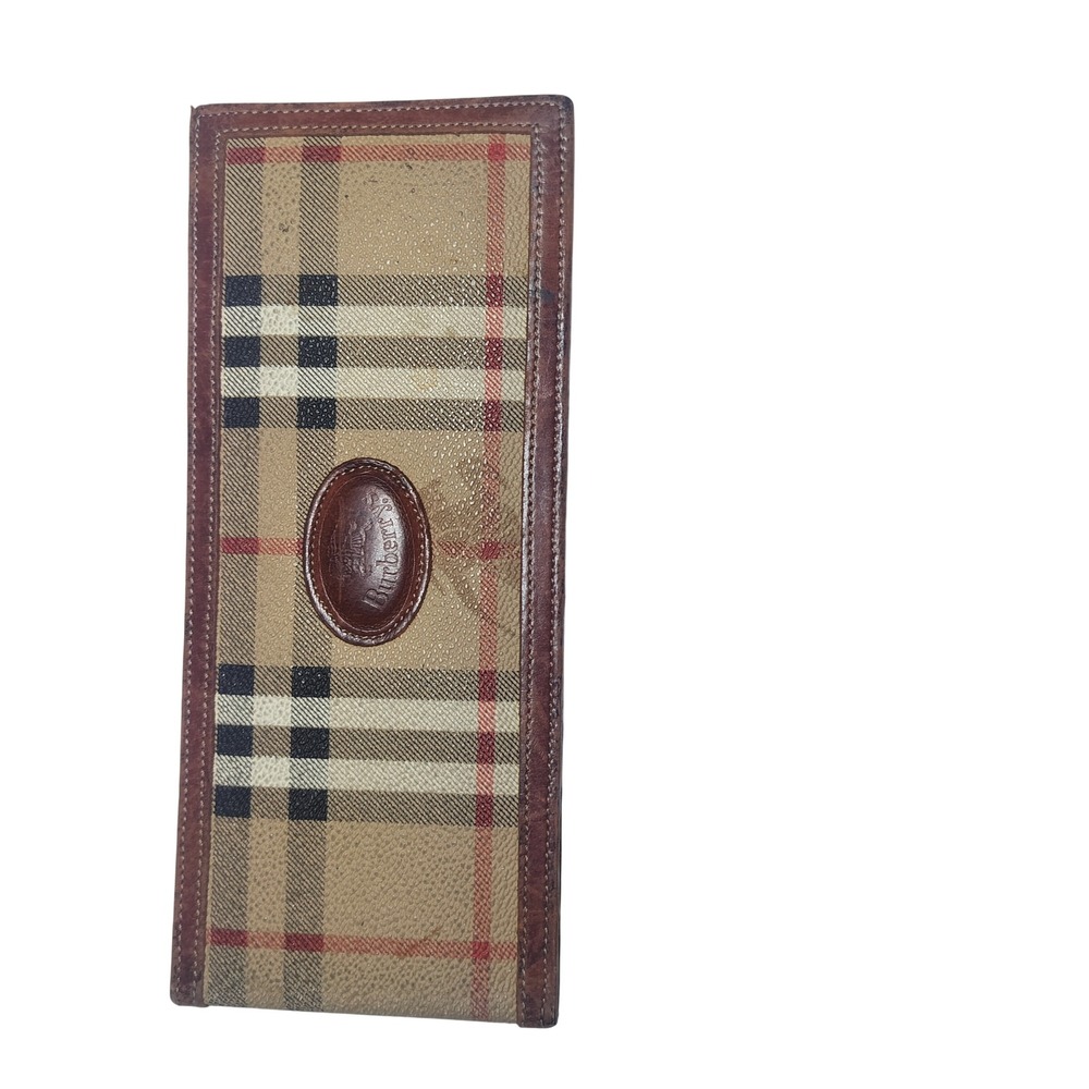 Vintage Burberrys of London Nova Check Bifold‎ Wallet Brown Leather Made England